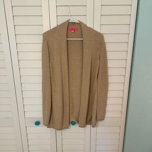 Lilly Pulitzer Golden Tan Open Front Cardigan